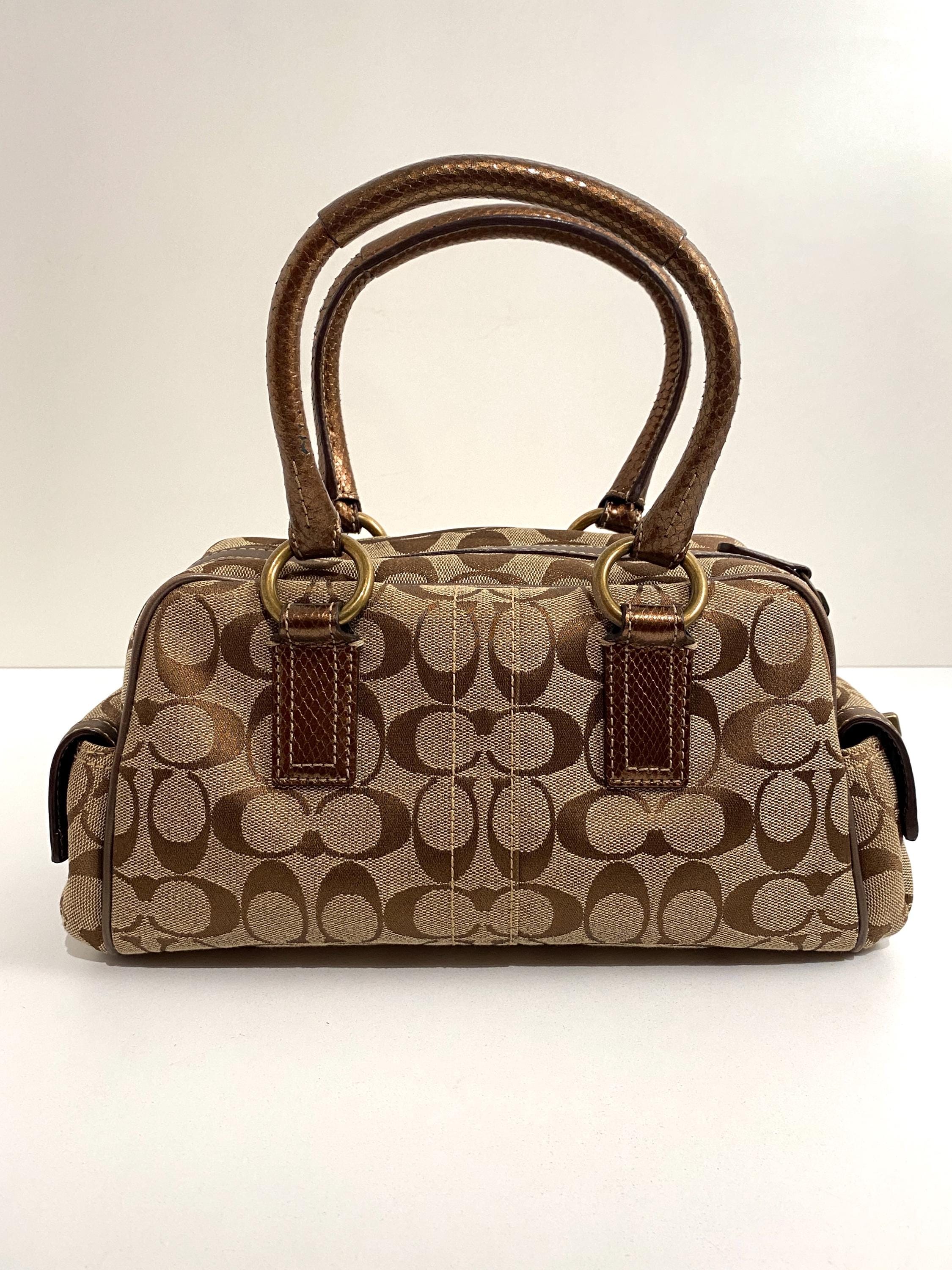バッグ Coach Soho Signature Patchwork Hand Bag Coach Soho Ltd Ed Patchwork Signature Snake Skin Trim Pocket