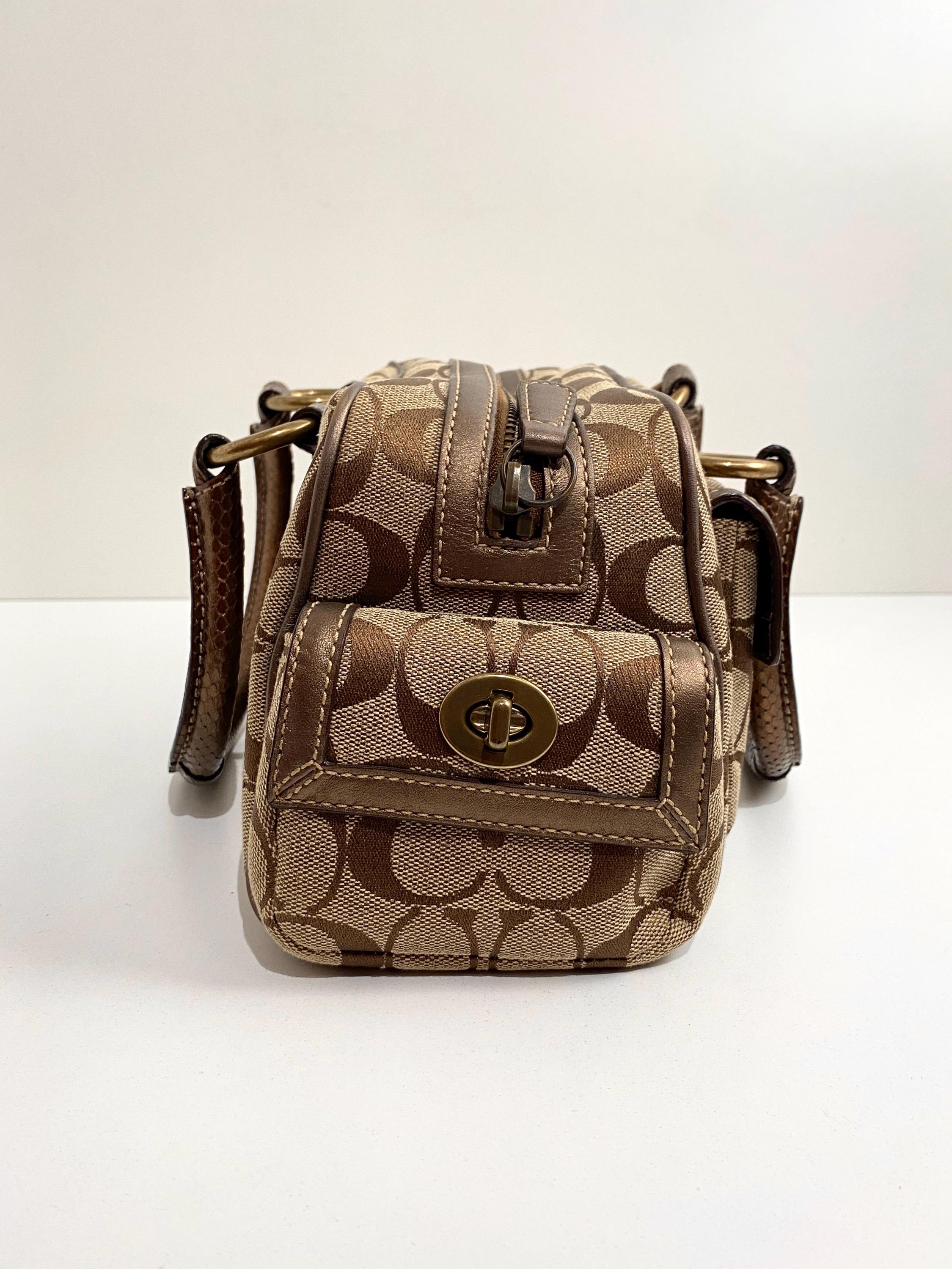 Coach Soho Ltd Ed Patchwork Signature Snake Skin Trim Pocket