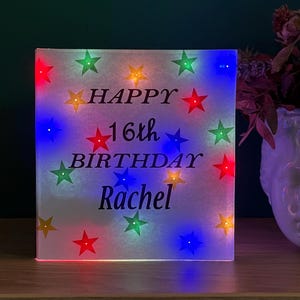 Alles Gute zum Geburtstag personalisierte Geburtstagskarte Sterne beleuchtet, hübsch, niedlich, Spaß, girlie, 16., 18., 21., 10., Frauen, feminin 40.30