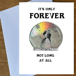Globo de neve inspirado em labirinto Jareth e Sarah, glitter alternativo para salão de baile, aniversário, aniversário ou cartão em branco, anos 80, retrô