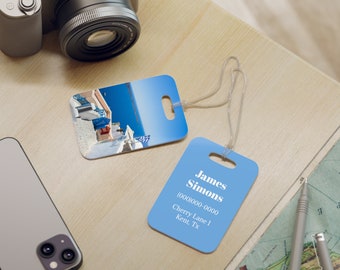 Dual Sided Custom Luggage Tags - Perfect for Travelers, School Bags & Backpacks, Name ID Tag