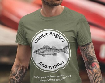 Walleye Anglers Anonymous Funny Walleye Fishing Softstyle T-Shirt Perfect Gift for Him or Her Outdoors Themed Shirt Great Lakes midwest