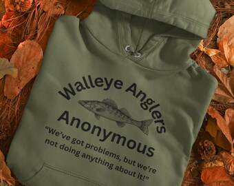 Walleye Anglers Anonymous, Funny Walleye Fishing Unisex Heavy Blend™ Hooded Sweatshirt