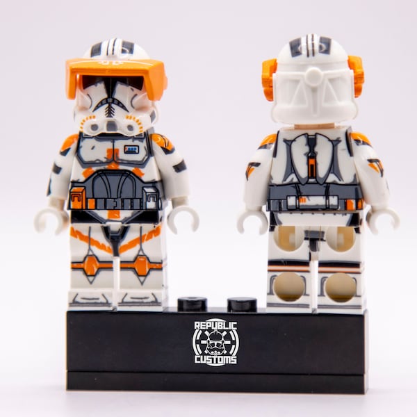 Commander Cody Custom Figure - Star Wars - Obi-Wan 212th Attack Battalion Orange Clone Trooper - Republic Customs