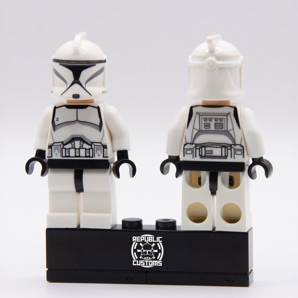 Figurine personnalisée Phase 1 Clone Trooper - Star Wars - Clone Trooper blanc uni - L'Attaque des clones - douanes de la République