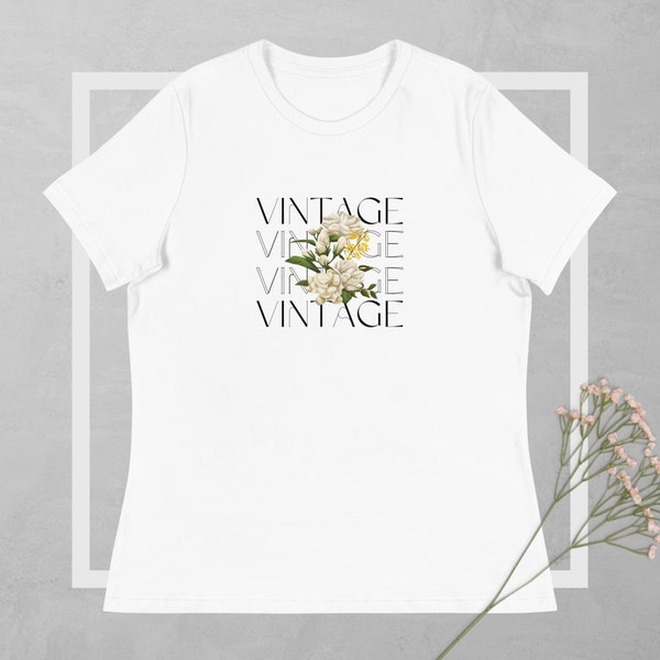 T-shirt Décontracté Slogan "Vintage" pour Femme