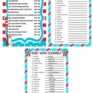 Dr.seuss Baby Shower Games - Etsy