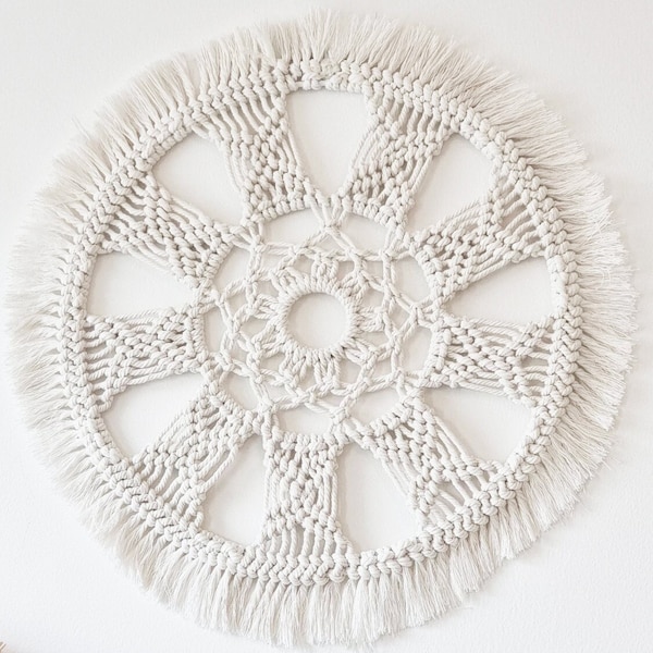 Circular Macrame Wall Hanging, Crochet Pattern for Boho Decor, Headboard Decor, Nursery Wall Decor, Bedroom Aesthetics, Housewarming Gift