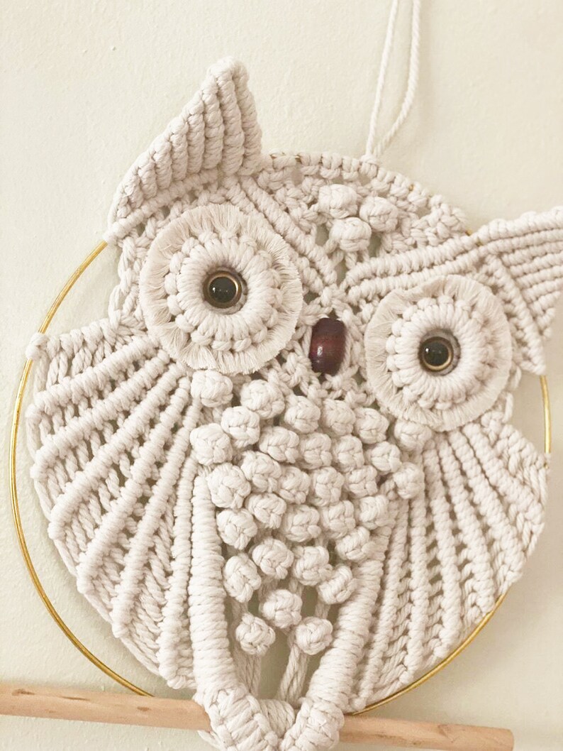 Owl Macrame Wall Hanging, Crochet Pattern Boho Decor, Headboard Decor ...