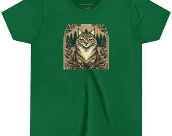 Bobcat Youth T-shirt, Lynx Kids Tee, Bobcat Lover Kids Shirt, Animal Lover Youth Tee, Wildlife Kids Tee, Bobcat Lover Gift, Lynx Lover Gift