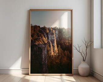 Fotografia da Suíça Saxônica – Download Digital | Impressão Instantânea de Panorama de Montanha | Imagem de Paisagem | Pôster com Motivo de Viagem