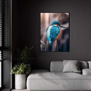 Eisvogel, Vogel, Tiere, Fotografie, Natur, Wandkunst, Poster, Fineart, Druck, Macro, Naturfotografie, Dekor, druckbare Kunst, Wandgestaltung Bild 4