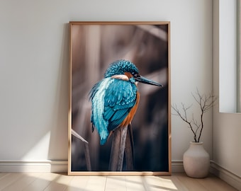 Kingfisher Photography – Digital Download | Bird Wall Art | Animal Poster Print | Instant Download | Nature Wall Art