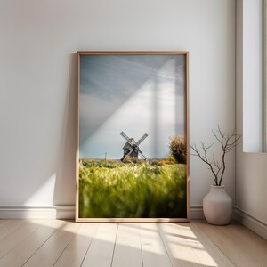 Landschaft Drucke Windmühle, rustikale Windmühle Drucke, Landschaftsposter, große Wandbilder, Wandkunst Landschaft,Moderne Fotografie Drucke