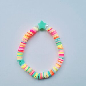 colourfull star clay bead bracelet