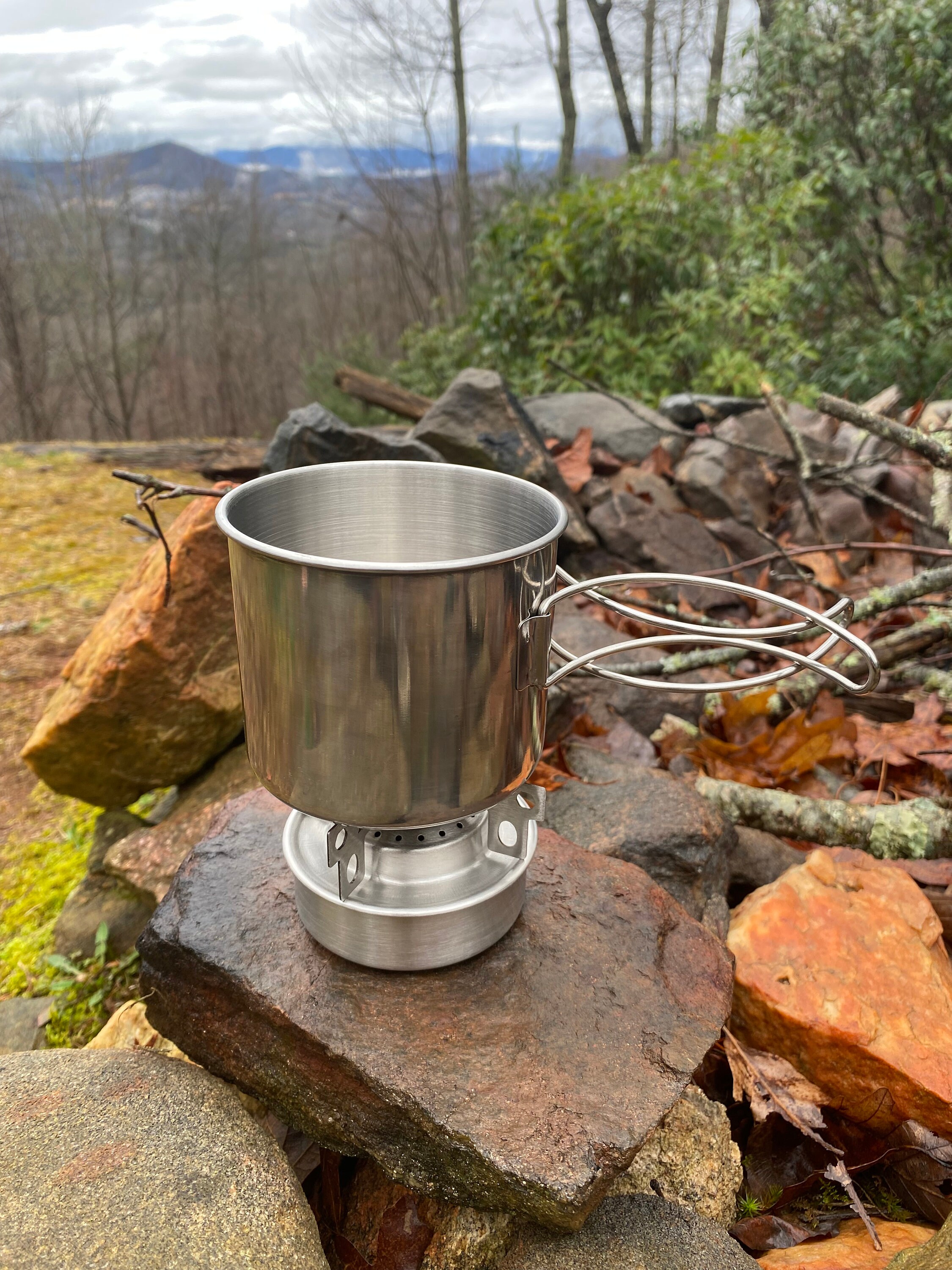 Bushcraft Alcohol Outdoor Camping Stainless Steel Stove Portable