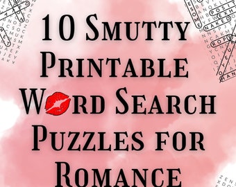 10 Smutty Printable Word Search Puzzles for Romance Readers | Fun Smut Spicy Word Searches | Digital PDF Instant Download Bookish Word Find