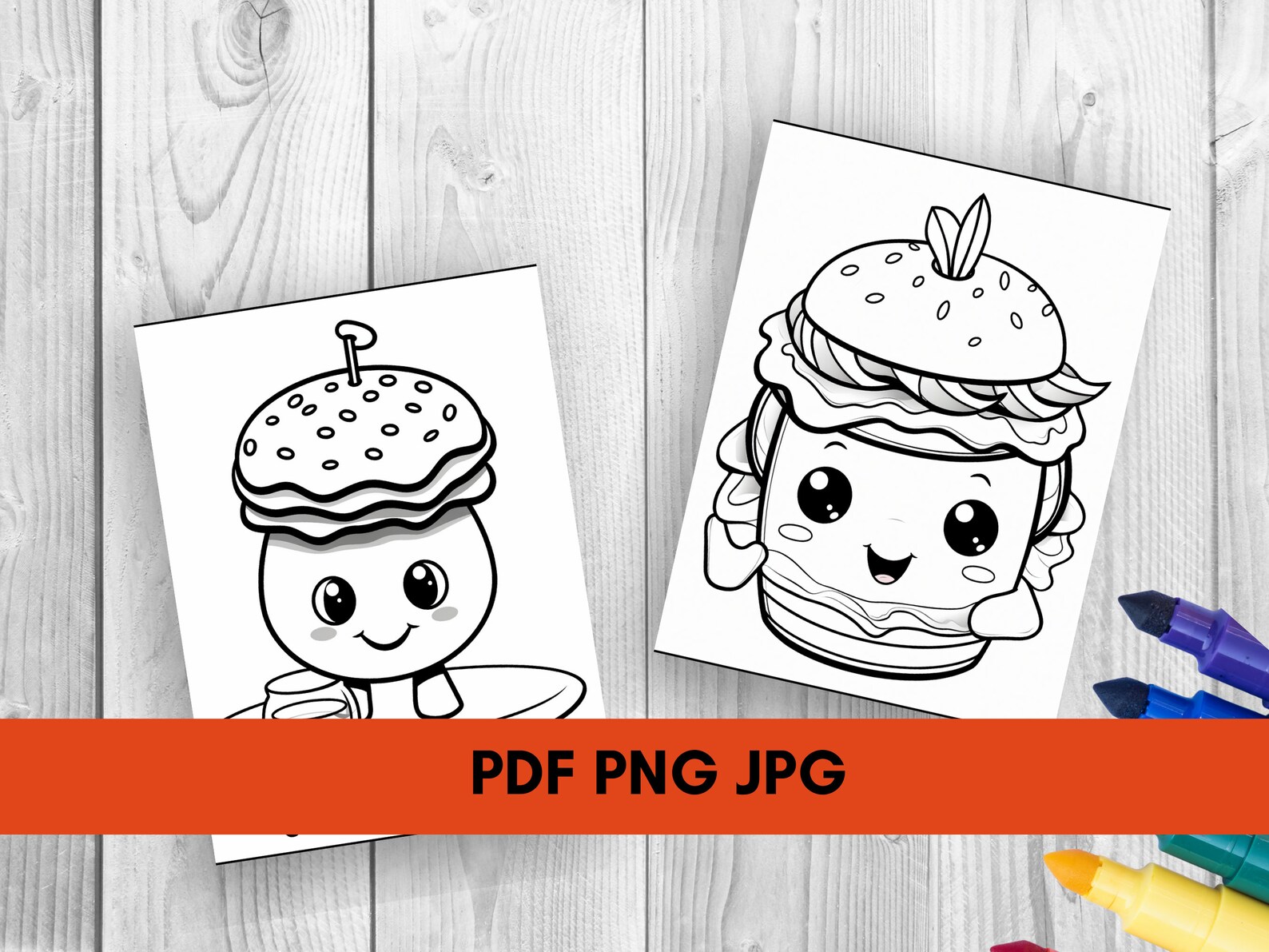 Cute Food Coloring Pages, Kawaii Food Printable, Funny Pizza Coloring ...