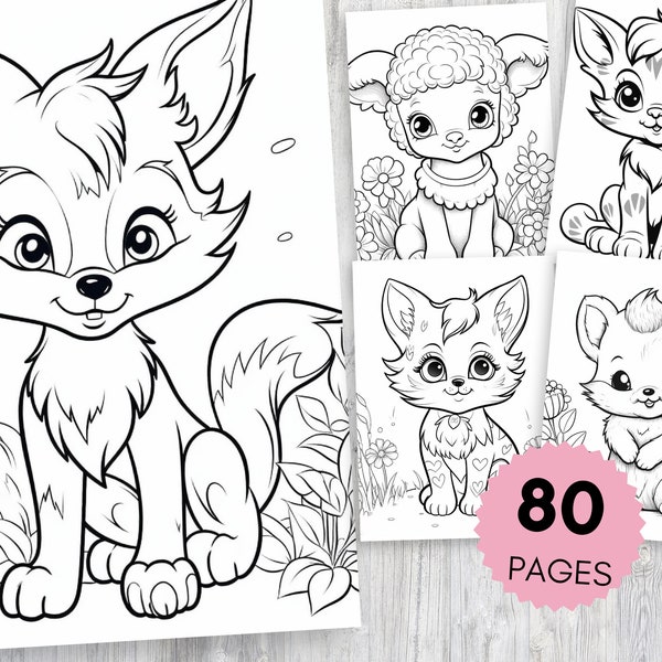 80 Cute Animals Coloring Pages, Printable Coloring Pages, Animals Coloring Pages, Coloring Pages For Kids, Cute Animals Printable Pages