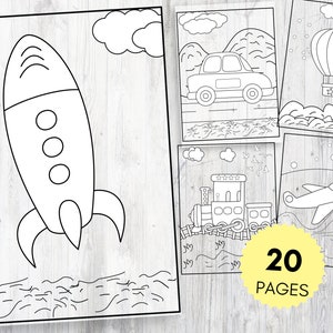 Vehicle Coloring Pages - 20 Printable Vehicle Coloring Pages for Kids, Boys, Girls, & Teens. Vehicle Party Activity, Instant Download