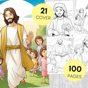 100 Bibel Malseiten / Bibel Ausmalen / Christliches Malbuch / ausdruckbar / Sonntagsschule / digitaler download
