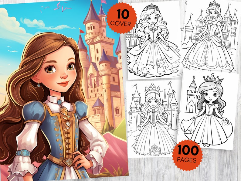 Coloriages princesses et princesses à imprimer et à colorier - Etsy France