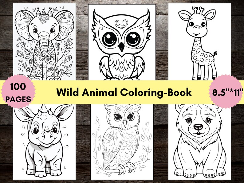 Wild Animals Coloring Book-wild Animals Coloring Pages-wild Animals