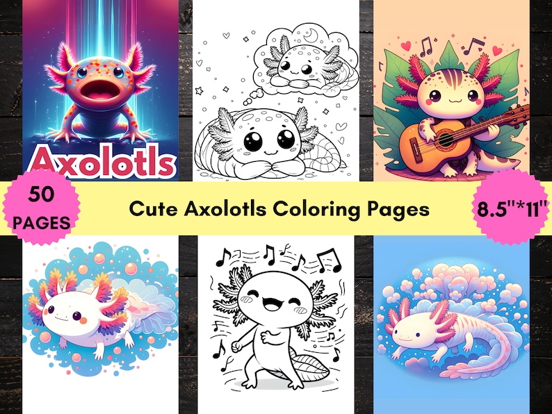 Axolotl Coloring Pages, 50 Printable Marine Ajolote Coloring Pages for ...