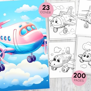 Airplane Coloring Pages, Airplane PDF, Airplane Printables, Airplane Activity Sheets, Airplane Downloadable, Airplane Print, Jet Coloring