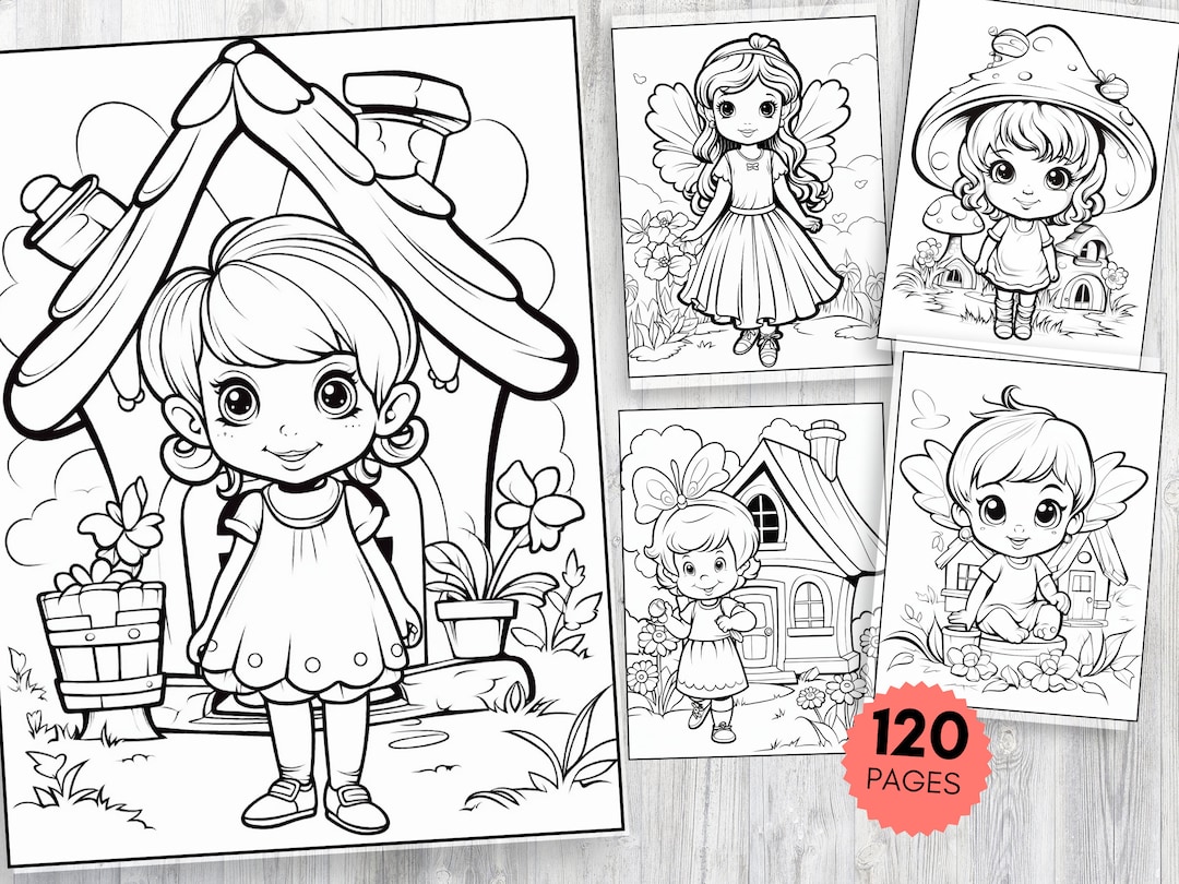 Magical Fairy Coloring Pages for Kids and Adults, Whimsical Fantasy Art ...