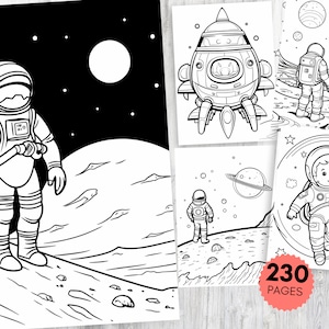 Space Coloring Pages | Space Coloring Pages For Kids | Outer Space Birthday Party Activity | Kids Coloring Book | Space Coloring | Space PDF