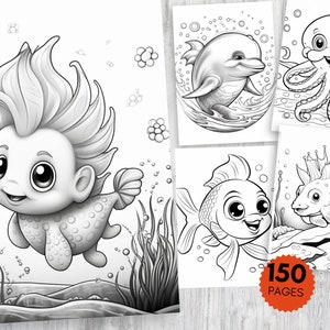 150 Delphin Malseiten für Kinder und Erwachsene - Digitaler Download - PDF