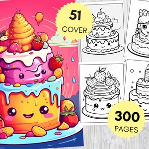 300 Cute Cupcake Coloring Pages Bundle, Cupcakes To Color, Cupcake Coloring, Kids Birthday Party Activity, Instant Download
