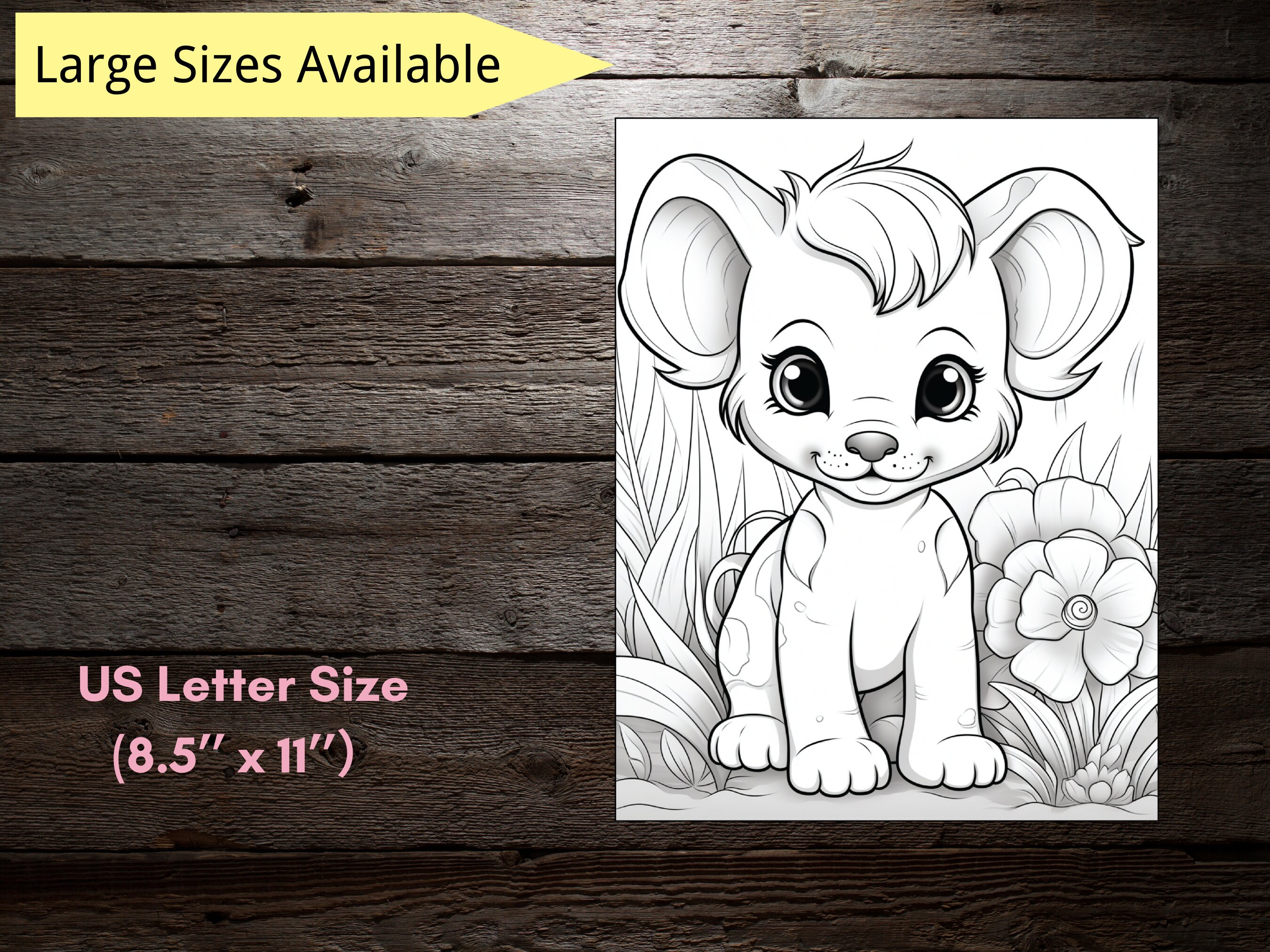 Cute Safari Animals Coloring Book for Kids and Toddlers, Jungle Baby ...