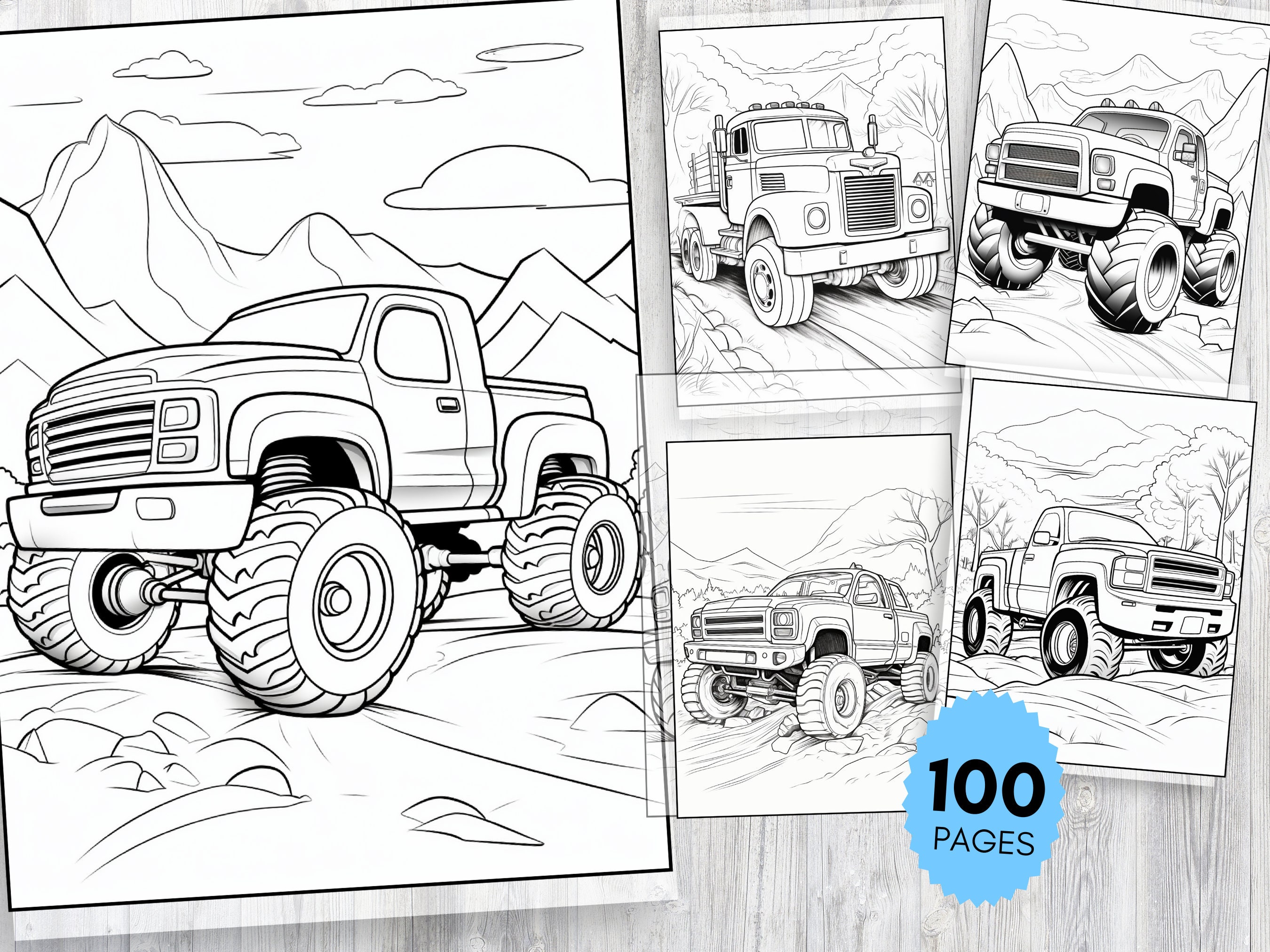 Monster Truck Coloring Pages for Kids an Adults - Monster Trucks Going