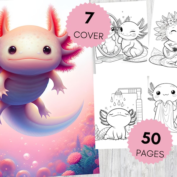 Axolotl Coloring Pages Svg Etsy UK