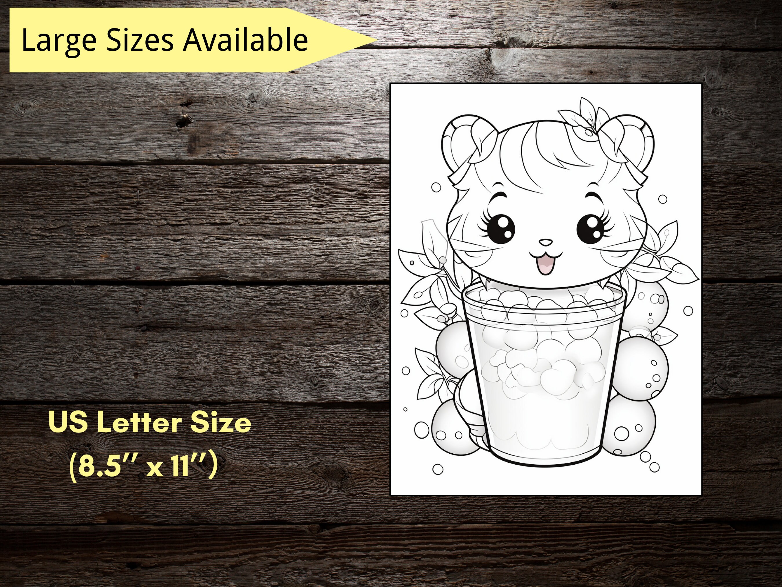 200 Cute Kawaii Coloring Pages for Kids Cute Coloring Page Mega Bundle ...