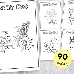 Dot to Dot Worksheet Connect The Dots Book Pages Kids Dot-to-dot Coloring Pages Preschool Activity Book Homeschool Busy Book PRINTABLE