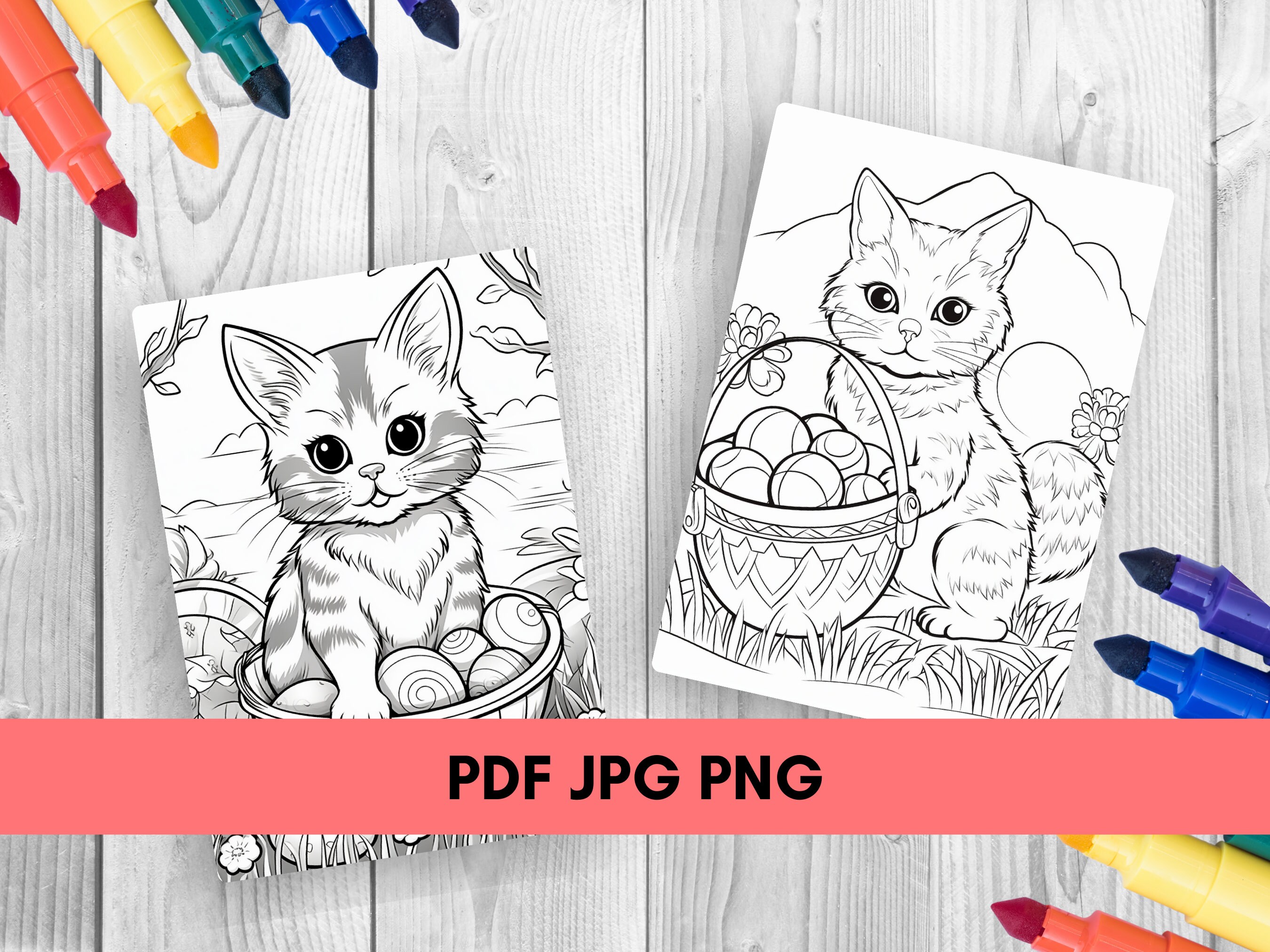 120 Baby Kitten Coloring Pages for Kids and Adults, Cute Cat Coloring ...