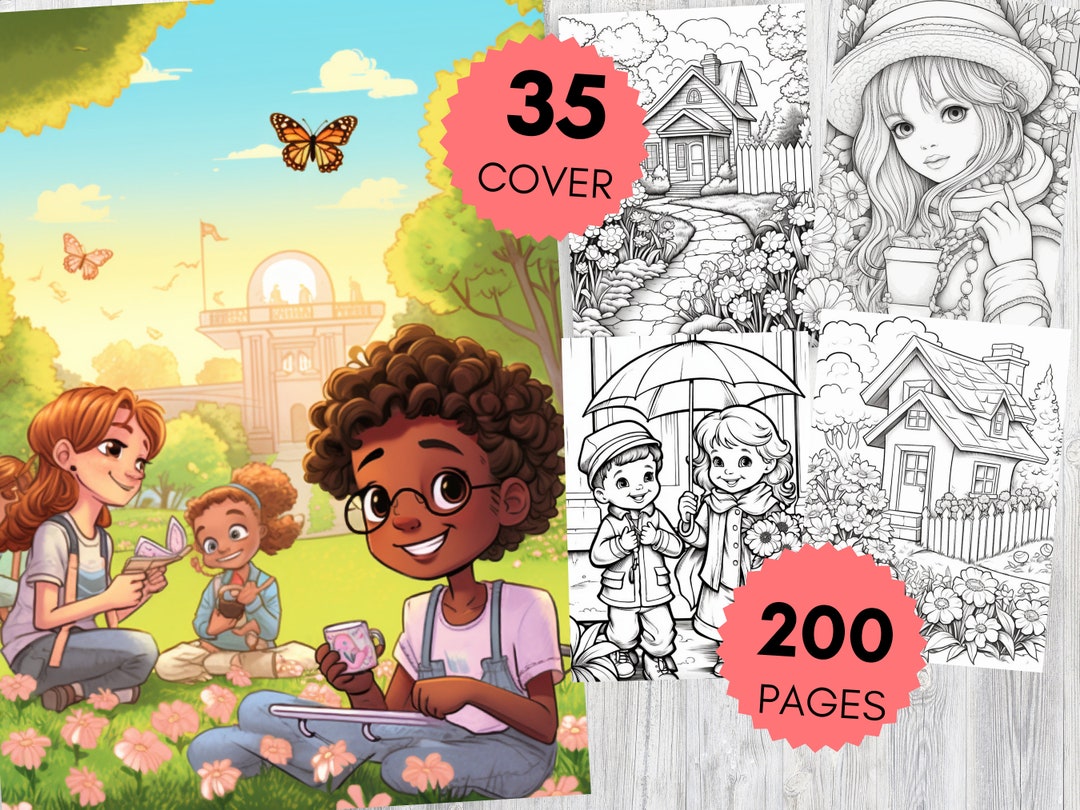 Spring Coloring Book, 200 Printable Spring Elements/easter Coloring ...