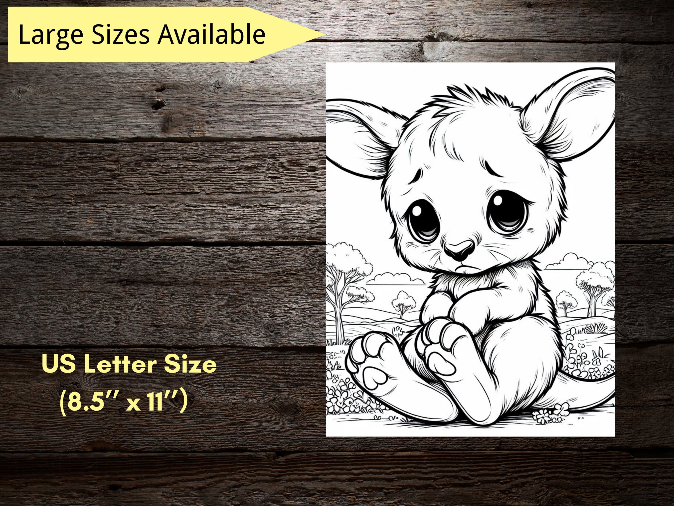 Baby Kangaroo Coloring Pages for Kids, Cute Wildlife Animal Coloring ...