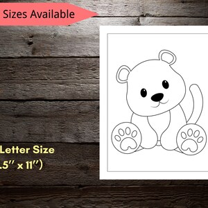 Cute Baby Animals Coloring Book for Kids, Preschool Toddler Coloring Pages, Easy Animal Activity Sheets, Printable Digital Download image 4