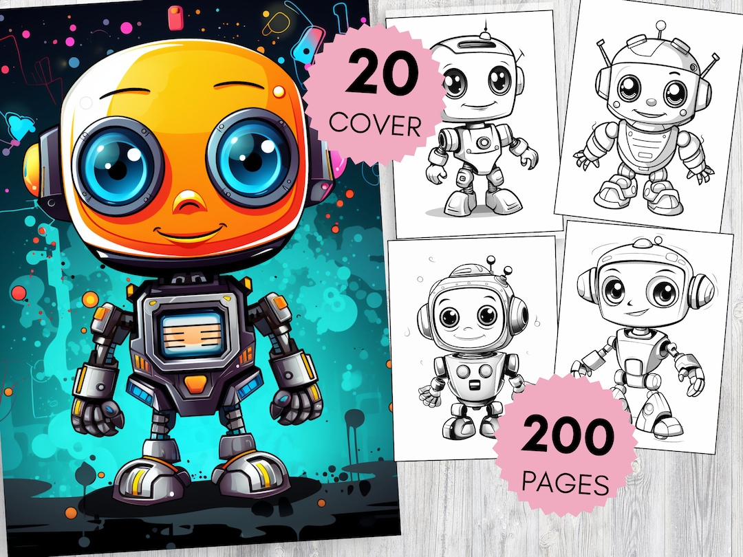 200 Printable Cute Robot Coloring Pages for Kids and Adults - Etsy