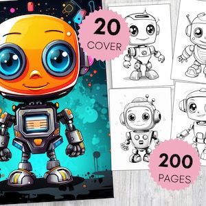 200 Printable Cute Robot Coloring Pages for Kids and Adults