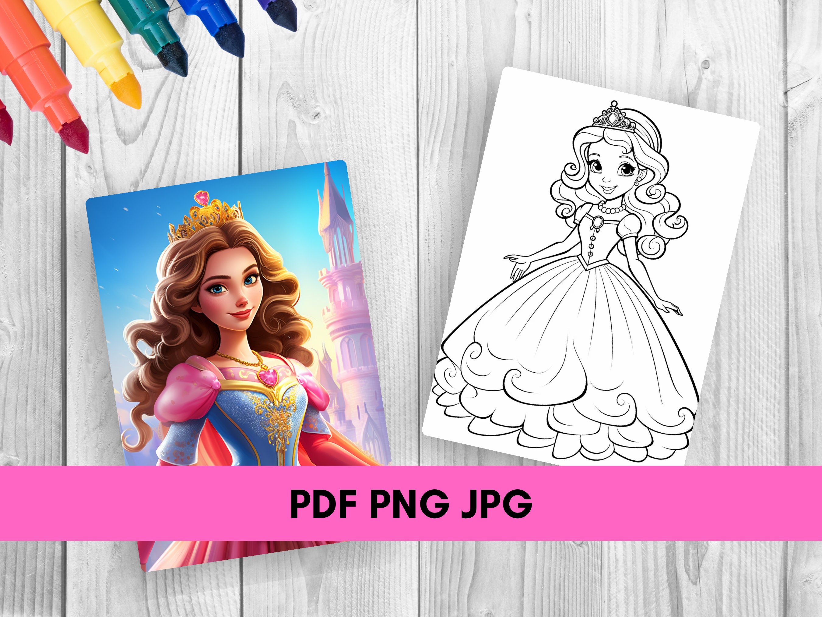 200 Cute Princess Coloring Book for Kids, Princess Coloring Pages, Kids ...