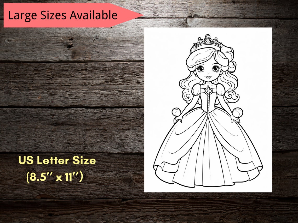 Princess Coloring Book for Kids and Girls, Fairytale Dress Coloring ...