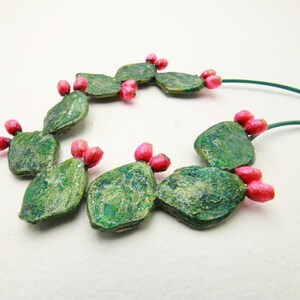Collana Fico d'India con la frutta, unica mediterranea, collana dipinta a mano, collana leggerissima,
