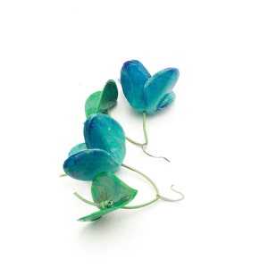 Le campanelle turchesi , orecchini leggeri,  ,orecchini pendenti, orecchini romantici,cartapesta,orecchini turchesi, orecchini