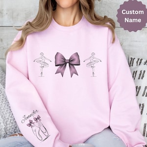Personalized Coquette Ballet Sweatshirt, T-shirt & Hoodie, Ballerina Dancers shirt, Dance teacher gift, Ballet Lover Shirt, Ballerina Outfit