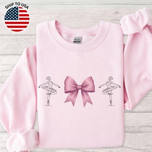 Coquette Ballet Sweatshirt, T-shirt & Hoodie, Ballet Dancers shirt, Dance Gift, Ballet Lover Shirt, Pointe shoes Ballerina Outfit Shirt